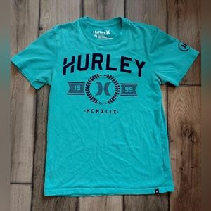 Hurley × Nike dri-fit Mens Small Athleisure Teal Logo Tee